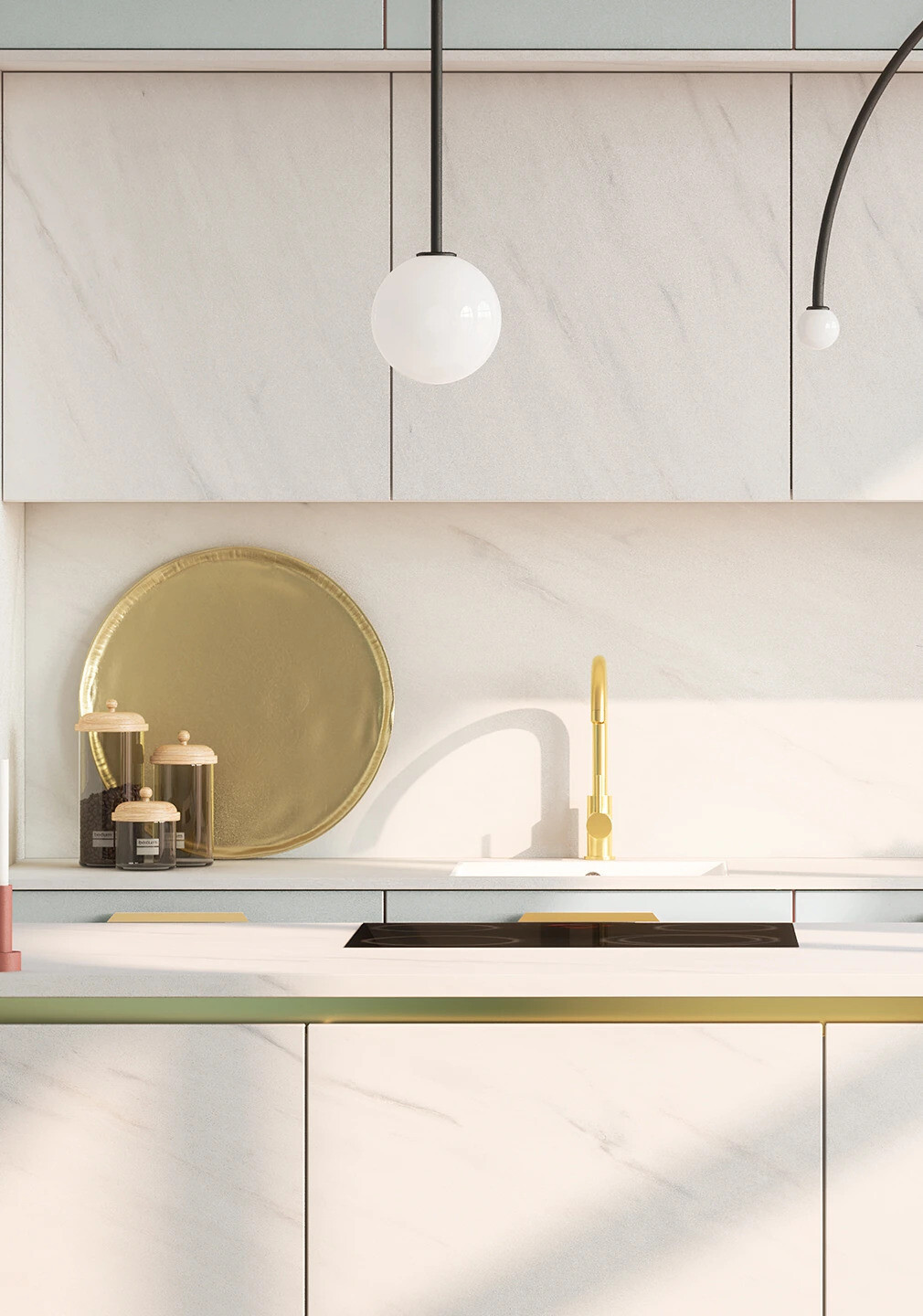 MANHATTAN Marbre Avorio et Gris Cristal